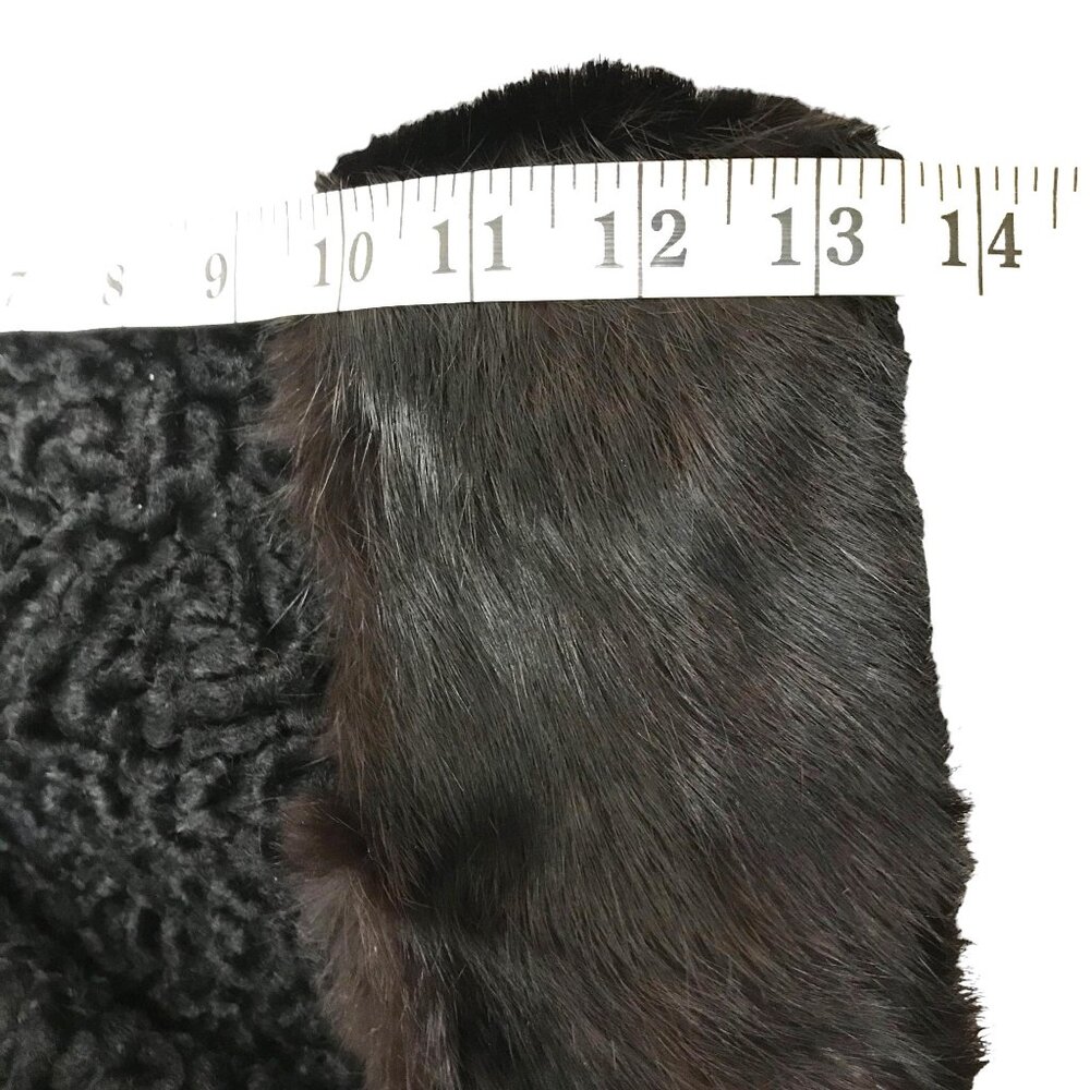 VTG Womens 4-6 Black Persian Lamb Fur Coat Mink Trim Cropped Event Wedding - Picture 7 of 8